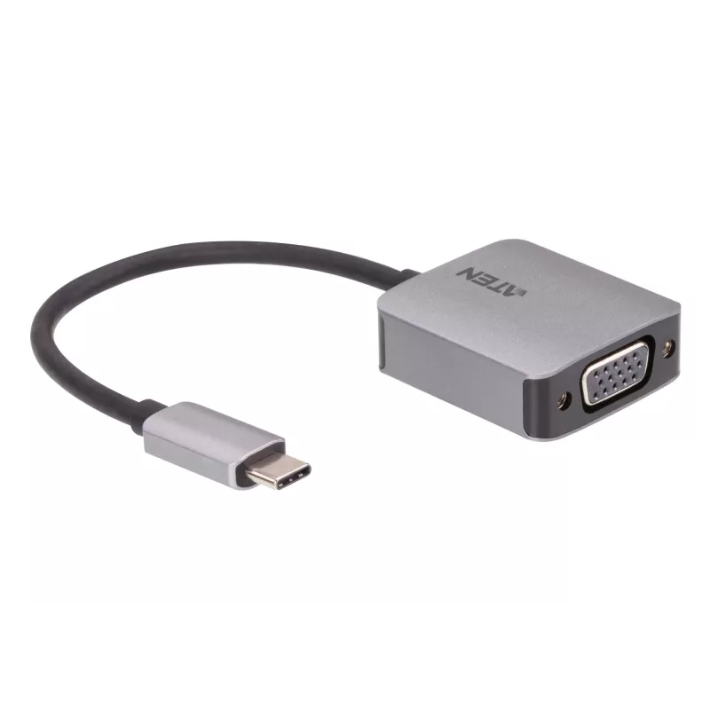 Adaptador USB-C a VGA ATEN, USB Type-C, VGA (D-Sub), conector macho, conector hembra, Recto, Recto