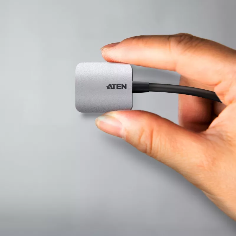 Adaptador USB-C a VGA ATEN, USB Type-C, VGA (D-Sub), conector macho, conector hembra, Recto, Recto