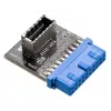 Adaptador de cable Akasa AK-CBUB51-BK USB 3.0 19 pines a USB 3.1 A Azul