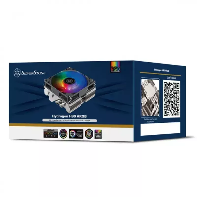 Ventilador Silverstone Hydrogon H90 ARGB 9,2 cm Negro 500-2600 RPM
