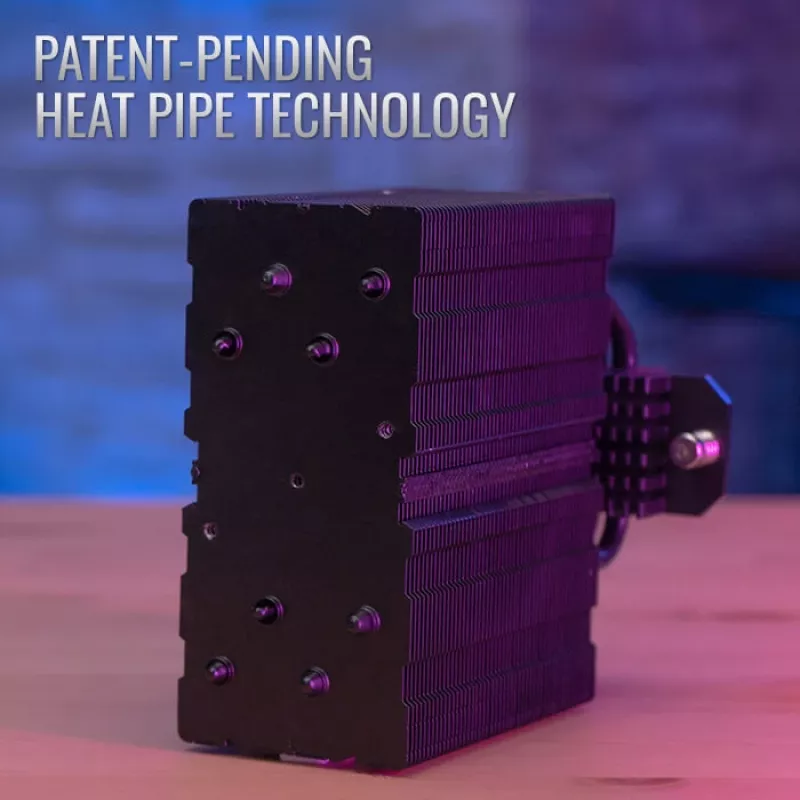 Disipador de aire AEROCOOL Rime 4 ventilador de 120 mm con rodamiento hidráulico, 4 heatpipes, TDP 230 W, negro
