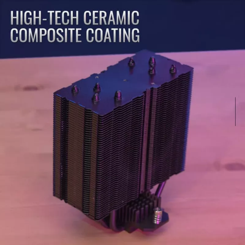 Disipador de aire AEROCOOL Rime 4 ventilador de 120 mm con rodamiento hidráulico, 4 heatpipes, TDP 230 W, negro