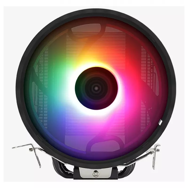 Disipador de aire AEROCOOL Rave 3 FRGB 120 mm negro blanco — 3 heatpipes, ARGB, rodamiento hidráulico, 1800 rpm