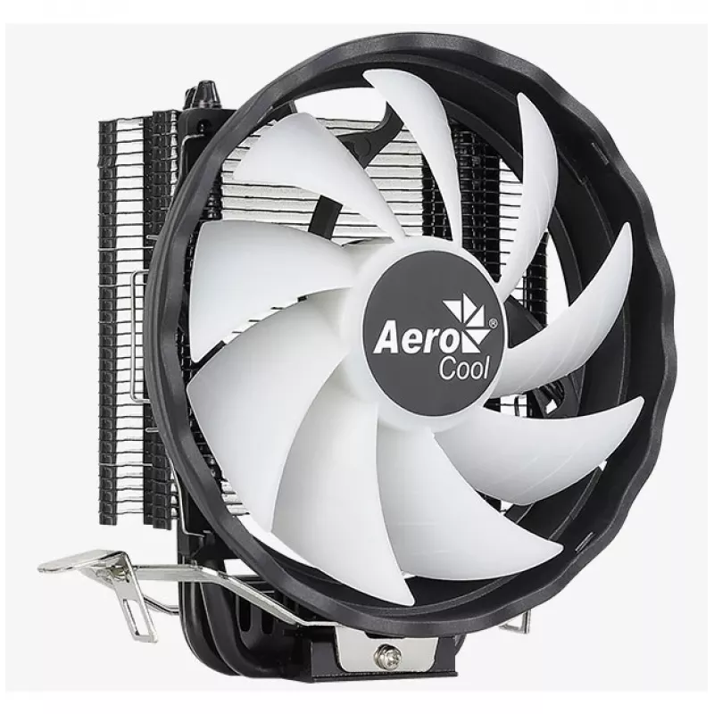 Disipador de aire AEROCOOL Rave 3 FRGB 120 mm negro blanco — 3 heatpipes, ARGB, rodamiento hidráulico, 1800 rpm