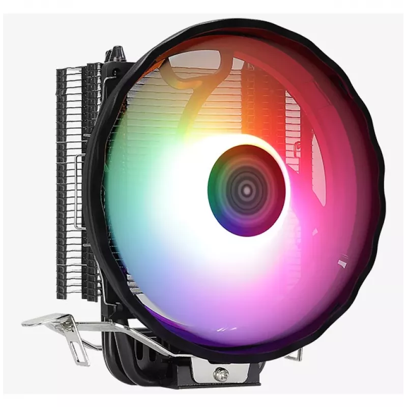 Disipador de aire AEROCOOL Rave 3 FRGB 120 mm negro blanco — 3 heatpipes, ARGB, rodamiento hidráulico, 1800 rpm