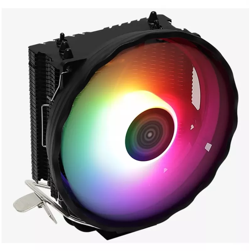 Disipador de aire AEROCOOL Rave 3 FRGB 120 mm negro blanco — 3 heatpipes, ARGB, rodamiento hidráulico, 1800 rpm