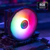 Disipador de aire AEROCOOL Rave 3 FRGB 120 mm negro blanco — 3 heatpipes, ARGB, rodamiento hidráulico, 1800 rpm