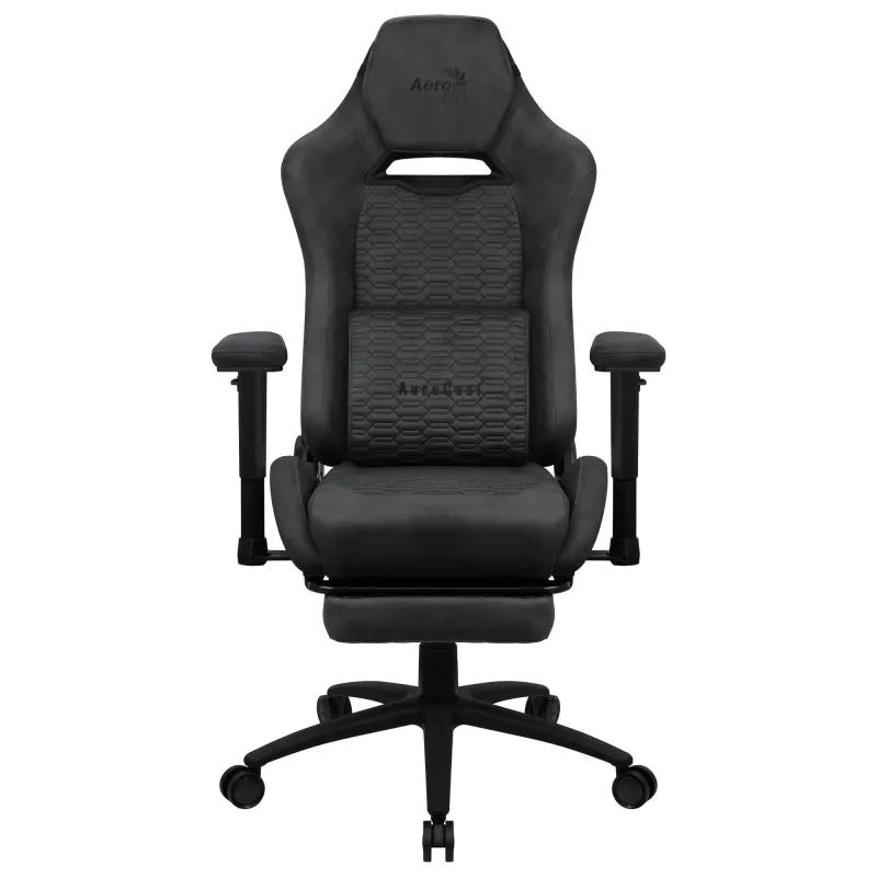 Silla gamer universal AEROCOOL ROYALSLATEGR — asiento acolchado, gris, estructura de acero, peso máximo de usuario 150 kg