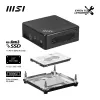 MSI Cubi N ADL-006DE Intel® N N200 4 GB DDR4-SDRAM 128 GB SSD Windows 11 Pro Mini PC negro