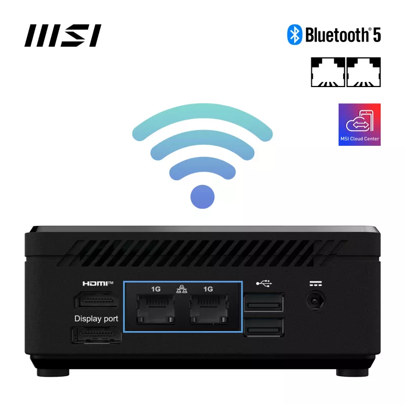 MSI Cubi N ADL-006DE Intel® N N200 4 GB DDR4-SDRAM 128 GB SSD Windows 11 Pro Mini PC negro