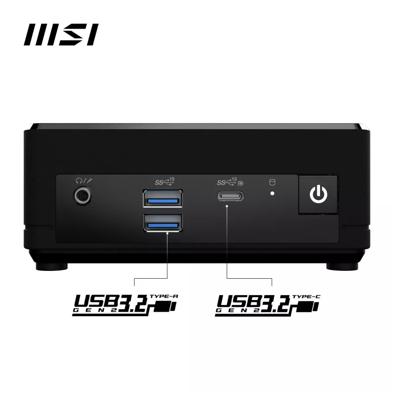 MSI Cubi N ADL-006DE Intel® N N200 4 GB DDR4-SDRAM 128 GB SSD Windows 11 Pro Mini PC negro