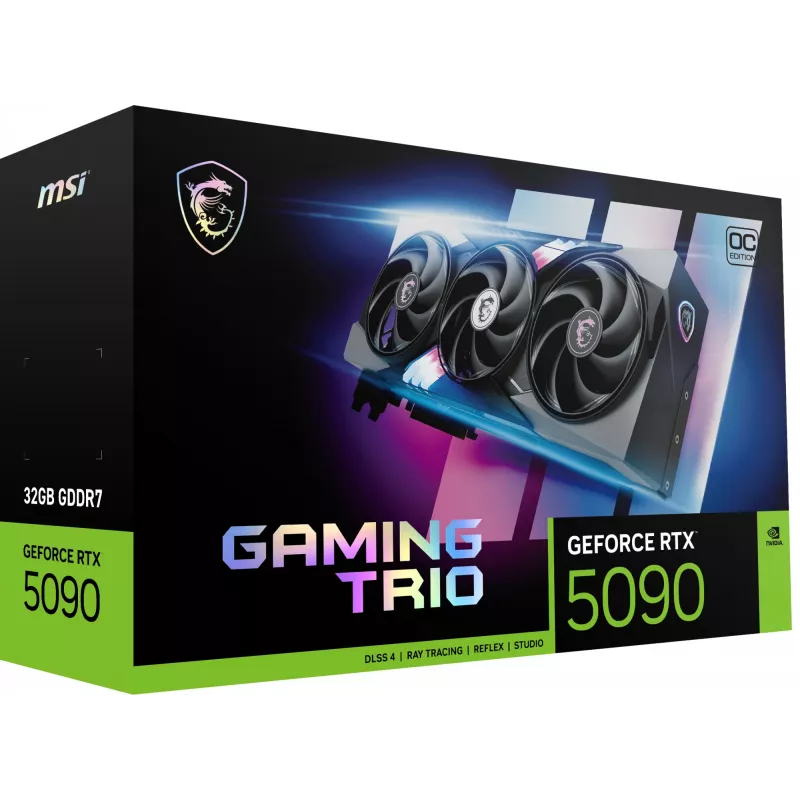 Tarjeta gráfica MSI GeForce RTX 5090 32GB GDDR7, 512-Bit, PCIe 5.0, 3x DP 2.1a + HDMI 2.1b, 575W, 359×149×70 mm