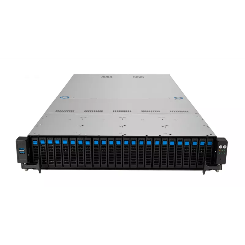 Servidor rack ASUS RS520A-E12-RS24U Socket SP5, AMD EPYC 9004, 1 CPU, 24x DDR5 DIMM, máx. 6,14 TB, 2U, 26 bahías de 2,5