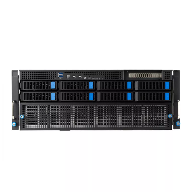 Servidor rack ASUS ESC8000A-E12-SKU2 (4U) – compatible con 2× AMD EPYC 9004, DDR5 hasta 6 TB, 24 DIMM, fuente de alimentación 3000W