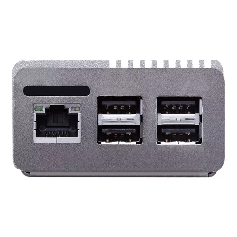 Caja de ordenador ASUS Tinker Fanless – aluminio, plata, caja con refrigeración pasiva