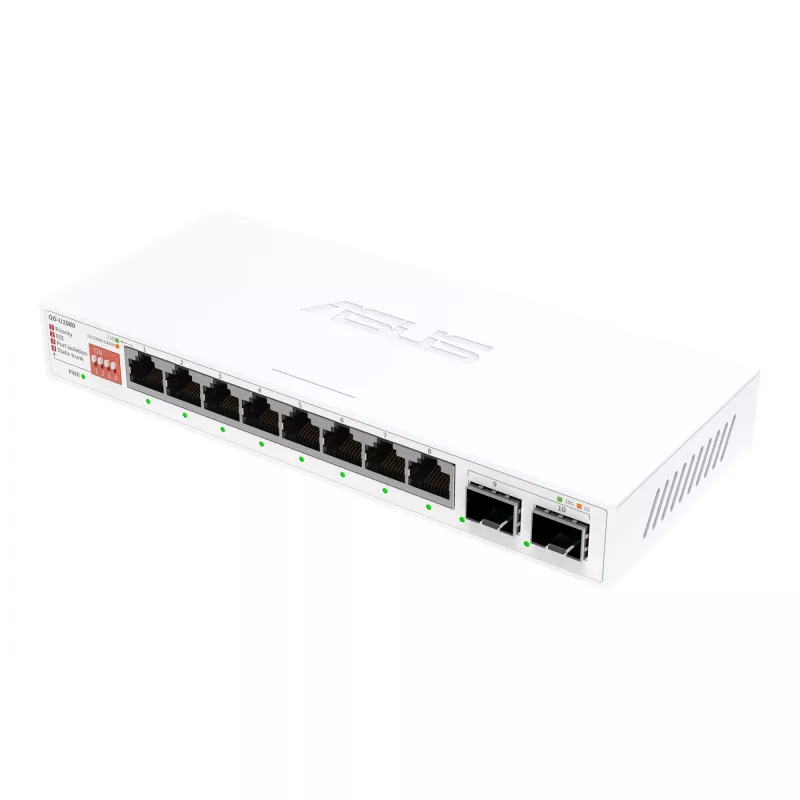 Switch Ethernet no gestionado ASUS QG-U1080 — 8 puertos RJ-45 2,5G, MAC 16K, Blanco, 12V