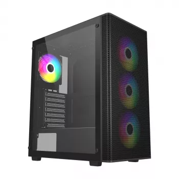 Caja FSP M220-BA Midi-Tower mATX, ATX negra ARGB