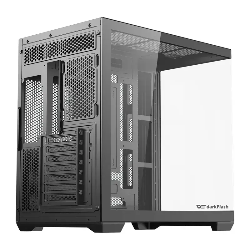 Caja de PC Darkflash C280 (negra) – Compatible con Mid-Tower ATX, panel frontal de malla
