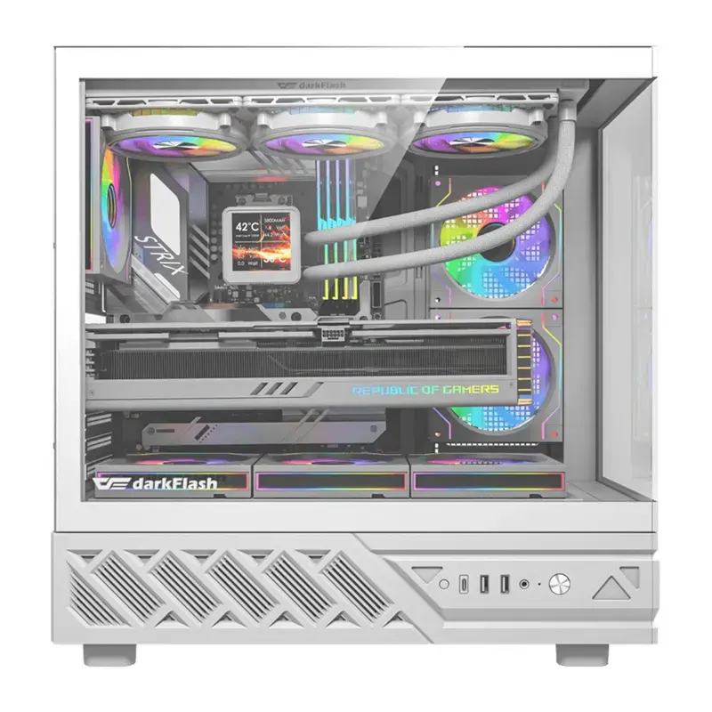 Caja de PC DarkFlash DS950 (blanca) — Caja compatible con Mid-Tower ATX