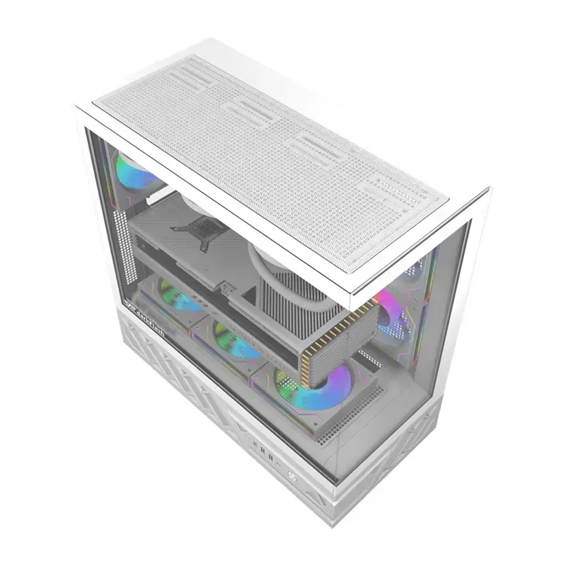 Caja de PC Darkflash DS950 (blanca) con 6 ventiladores preinstalados