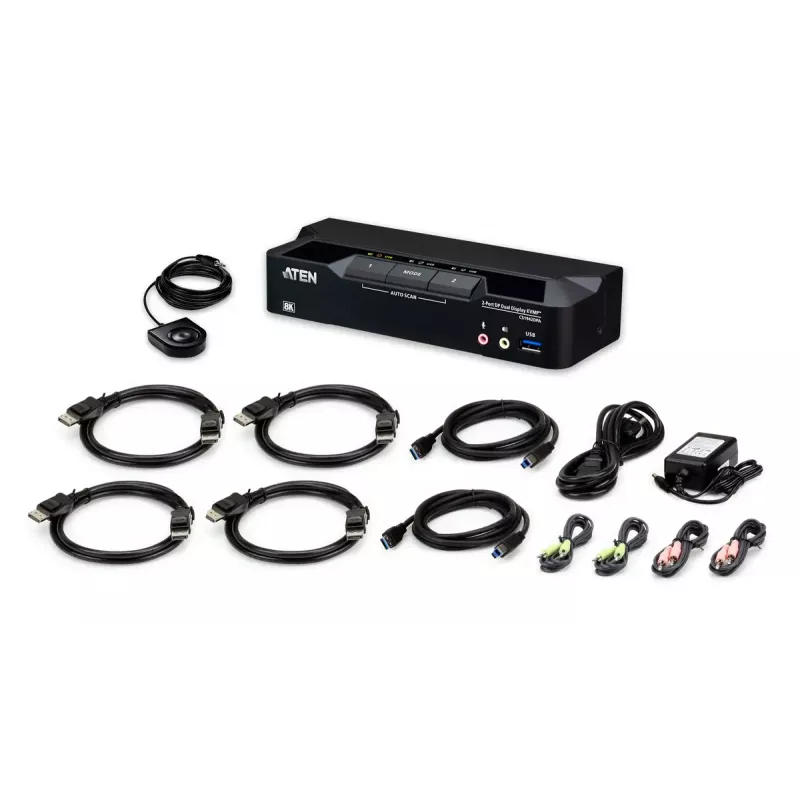 Conmutador KVM ATEN CS1942DPA 2 puertos USB 3.0 Dual Display DisplayPort 8K 60Hz
