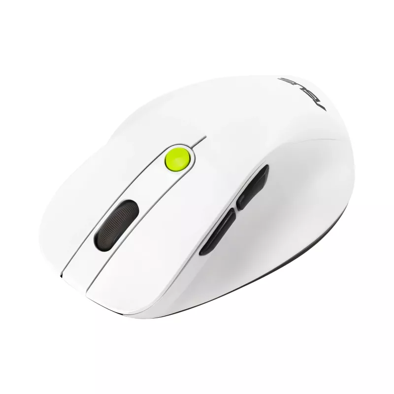 Ratón ASUS MD105 /VT-GN — para diestros RF inalámbrico + Bluetooth, 2400 DPI, rueda de desplazamiento, a pilas, blanco/verde