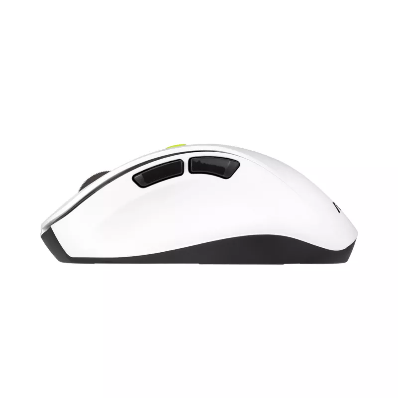 Ratón ASUS MD105 /VT-GN — para diestros RF inalámbrico + Bluetooth, 2400 DPI, rueda de desplazamiento, a pilas, blanco/verde