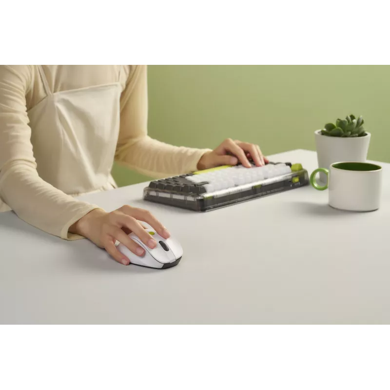 Ratón ASUS MD105 /VT-GN — para diestros RF inalámbrico + Bluetooth, 2400 DPI, rueda de desplazamiento, a pilas, blanco/verde