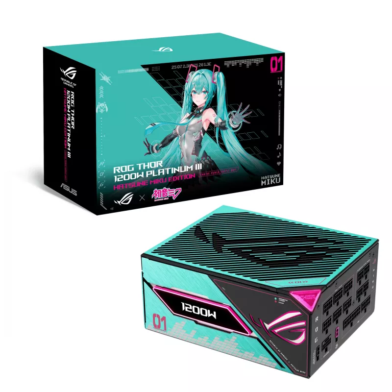 Fuente de alimentación ASUS ROG -THOR-1200P3-MIKU 1200 W 20+4 pin ATX ATX Multicolor