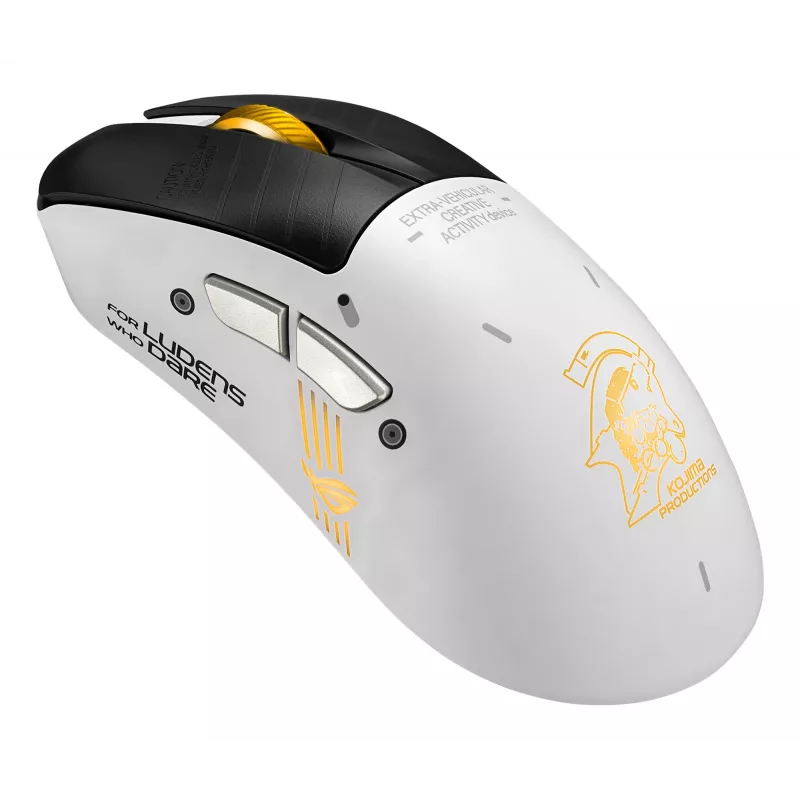 Ratón gamer ASUS ROG Keris II Origin-KJP, para diestros, óptico 42.000 DPI, RF inalámbrico + Bluetooth + USB-A, 6 botones, multicolor
