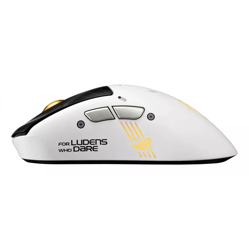 Ratón gamer ASUS ROG Keris II Origin-KJP, para diestros, óptico 42.000 DPI, RF inalámbrico + Bluetooth + USB-A, 6 botones, multicolor