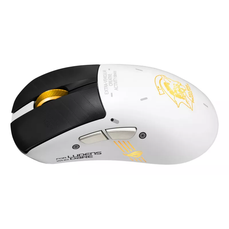Ratón gamer ASUS ROG Keris II Origin-KJP, para diestros, óptico 42.000 DPI, RF inalámbrico + Bluetooth + USB-A, 6 botones, multicolor