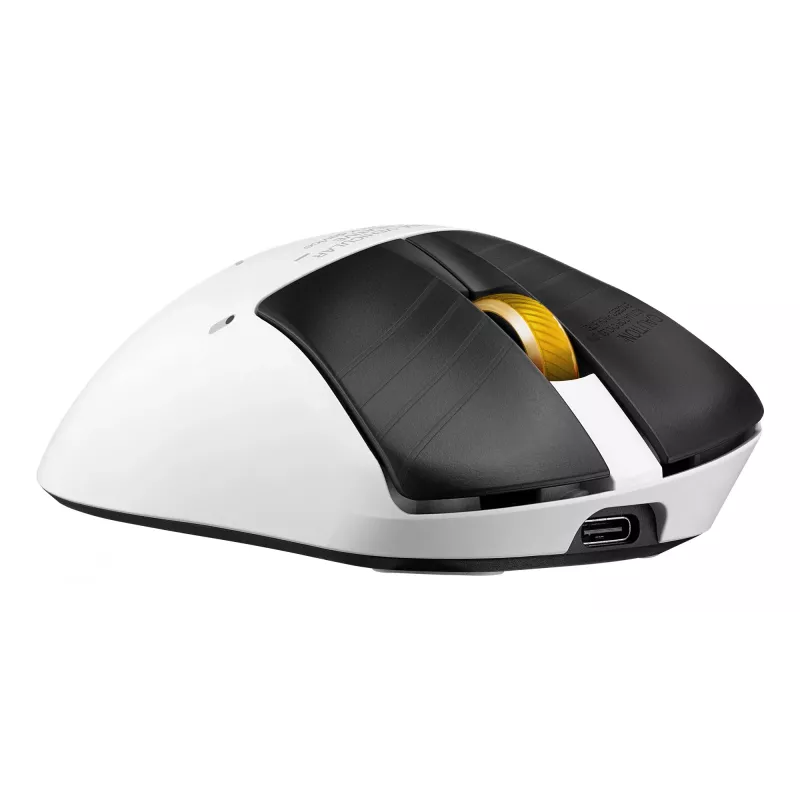 Ratón gamer ASUS ROG Keris II Origin-KJP, para diestros, óptico 42.000 DPI, RF inalámbrico + Bluetooth + USB-A, 6 botones, multicolor