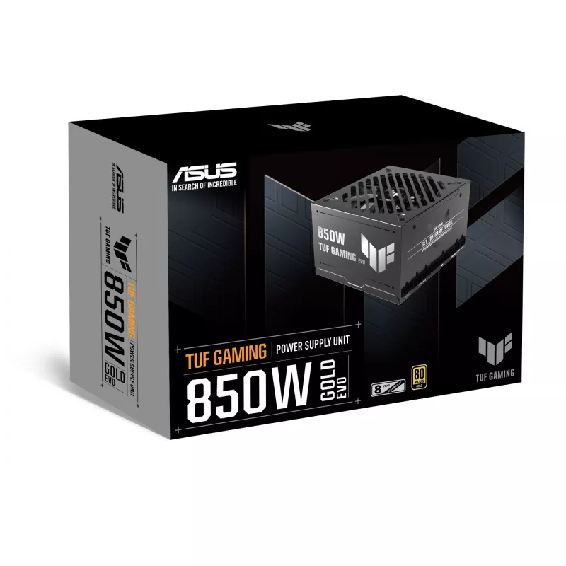 Fuente de alimentación ASUS TUF-GAMING-850G-EVO 850W ATX 80 PLUS Gold 20+4-Pin, 1 ventilador, Negro