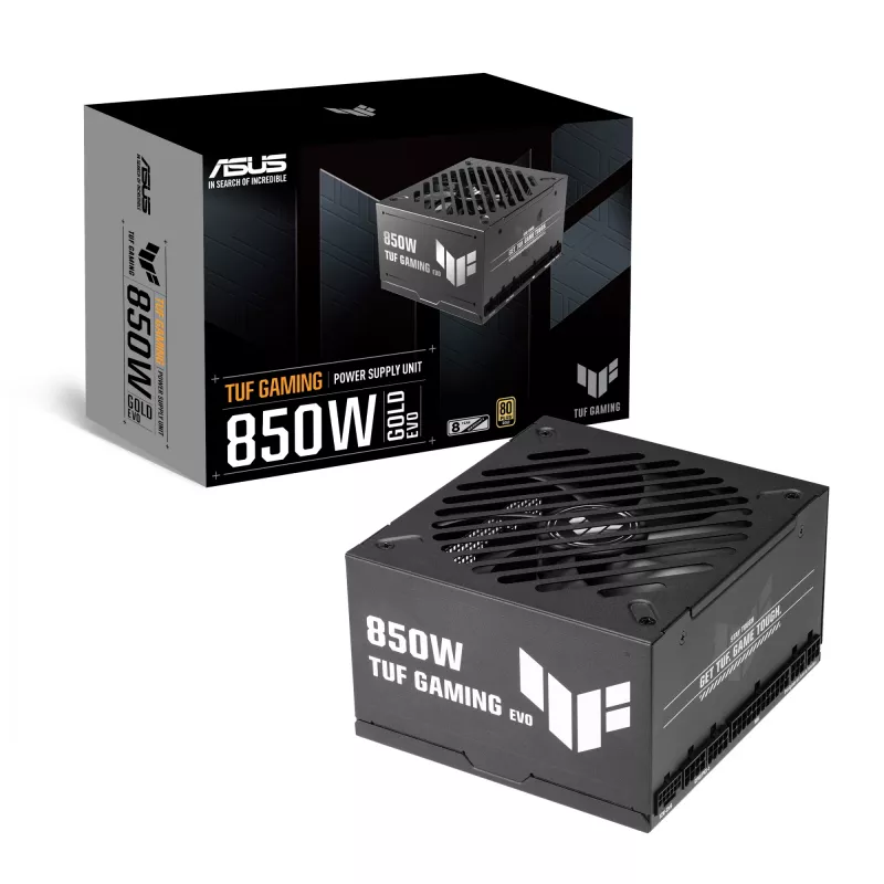 Fuente de alimentación ASUS TUF-GAMING-850G-EVO 850W ATX 80 PLUS Gold 20+4-Pin, 1 ventilador, Negro