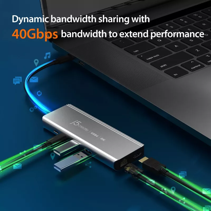 j5create JCD403 hub multipuerto USB4 8K USB Type-C HDMI RJ-45
