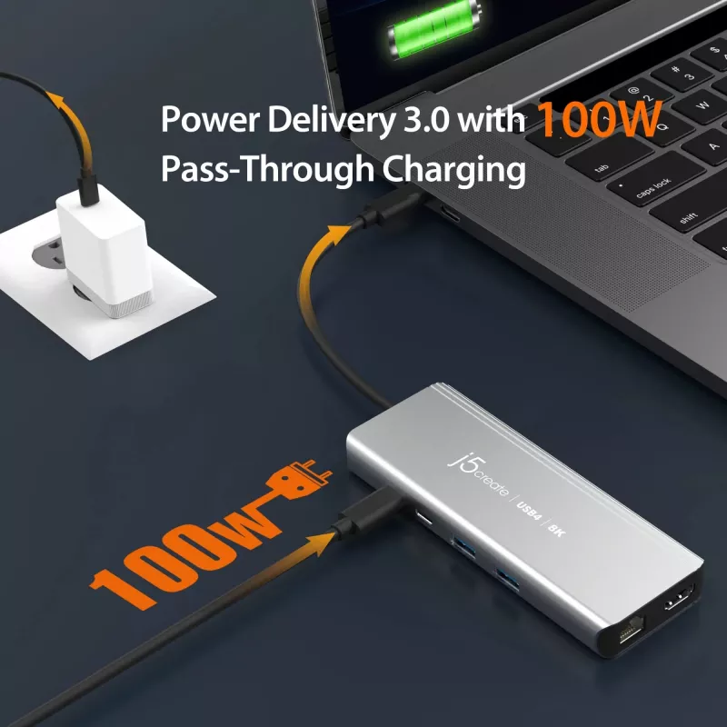j5create JCD403 hub multipuerto USB4 8K USB Type-C HDMI RJ-45