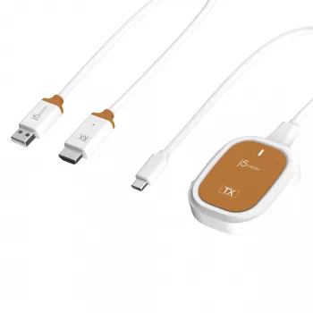 j5create ScreenCast FHD extensor de pantalla inalámbrico USB-C, dongle, USB, USB Type-C, blanco, 1 A, 0 - 40 °C