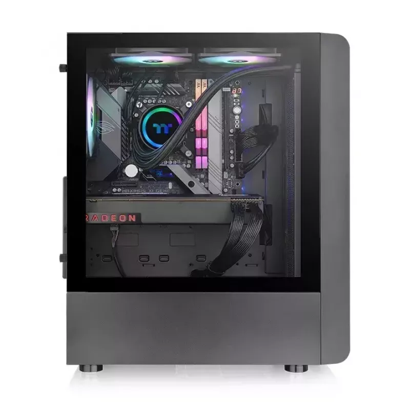 Caja de PC Thermaltake S200 TG ARGB semitorre negra