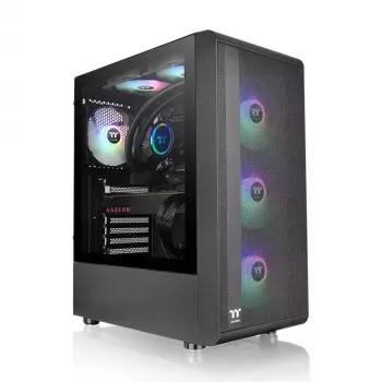 Caja de PC Thermaltake S200 TG ARGB semitorre negra