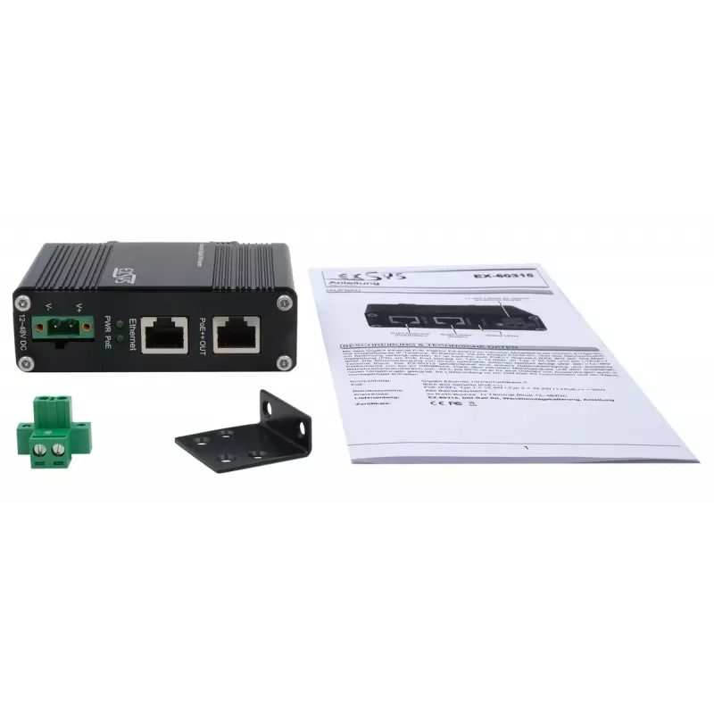 EXSYS PoE++ Gigabit Injector 90W -40°C a +80°C