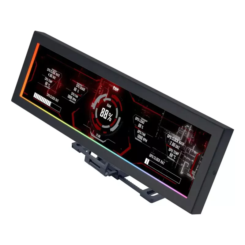 Panel de pantalla Lian Li SM088X, carcasa universal, 237×73×13 mm, 5 V, negro