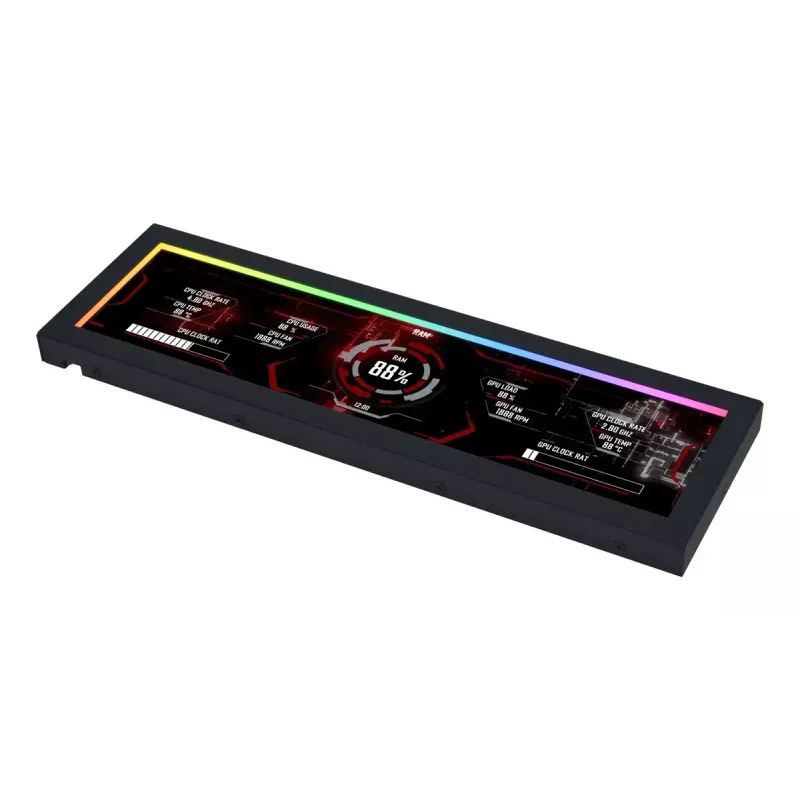 Panel de pantalla Lian Li SM088X, carcasa universal, 237×73×13 mm, 5 V, negro