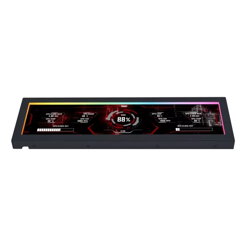 Panel de pantalla Lian Li SM088X, carcasa universal, 237×73×13 mm, 5 V, negro