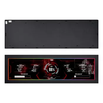 Panel de pantalla Lian Li SM088X, carcasa universal, 237×73×13 mm, 5 V, negro