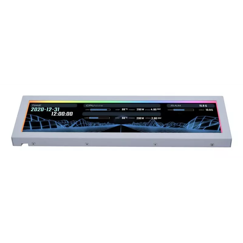 Panel de pantalla Lian Li SM088W — pantalla de carcasa universal, Blanca, 237×73×13 mm, entrada 5 V