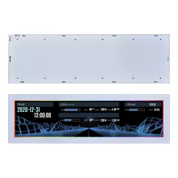 Panel de pantalla Lian Li SM088W — pantalla de carcasa universal, Blanca, 237×73×13 mm, entrada 5 V