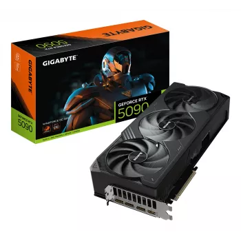 Tarjeta gráfica GIGABYTE GeForce RTX 5090 WINDFORCE OC 32G – 32 GB GDDR7, 512 bits, PCI-E 5.0, 2467 MHz de frecuencia de núcleo, 3 x DP 2.1a, 1 x HDMI 2.1b, NVIDIA DLSS 4, GV-N5090WF3OC-32GD