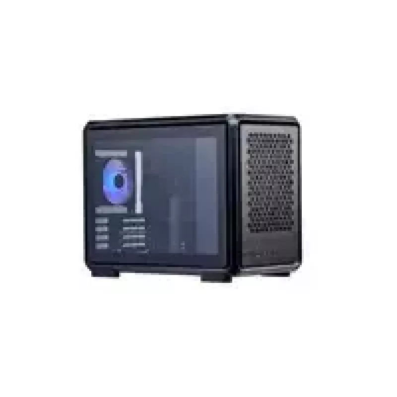 Caja de ordenador Cooler Master MasterFrame 400 Mesh negra mATX con panel lateral transparente y 1 ventilador ARGB de 120 mm