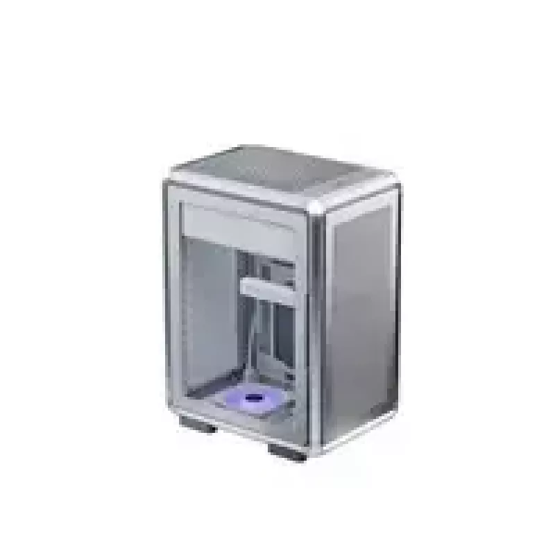 Caja de ordenador Cooler Master MasterFrame 400 Mesh plata, mATX, panel lateral transparente, 1 ventilador ARGB de 120 mm